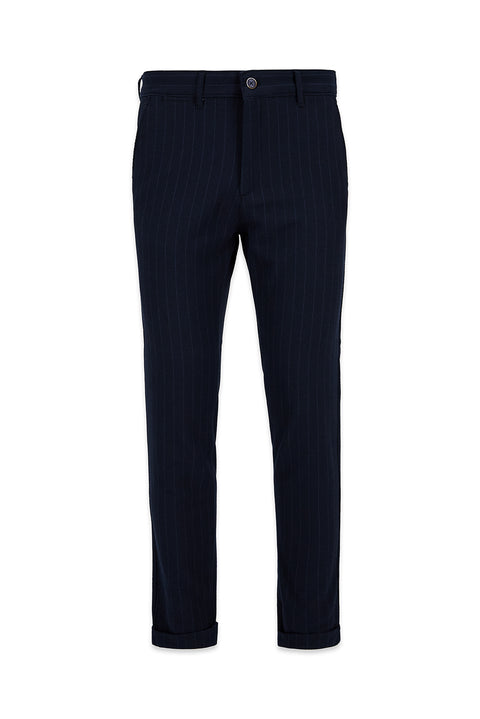 Medium Navy 7 Drop Slim Fit Canvas/Chino Trousers
