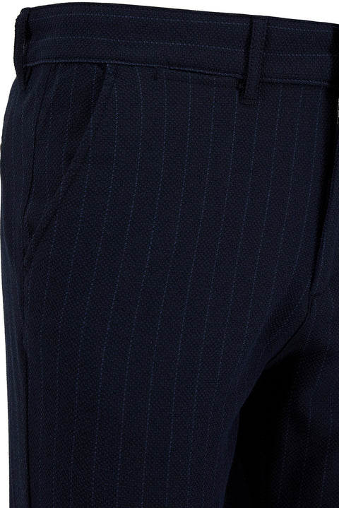 Medium Navy 7 Drop Slim Fit Canvas/Chino Trousers