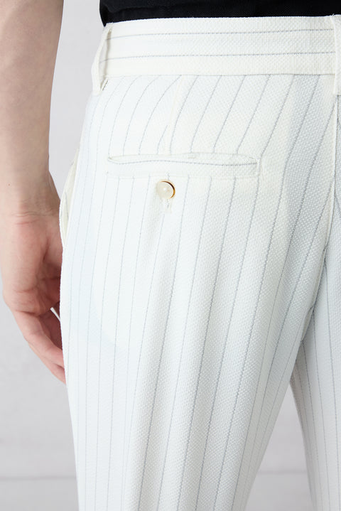 Stone Straight Slim Fit Striped Lycra Flexible Side Pocket Lycra Canvas / Chino Trousers