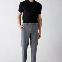 Medium Smoke Tapered Slim Fit Striped Lycra Sport Pants