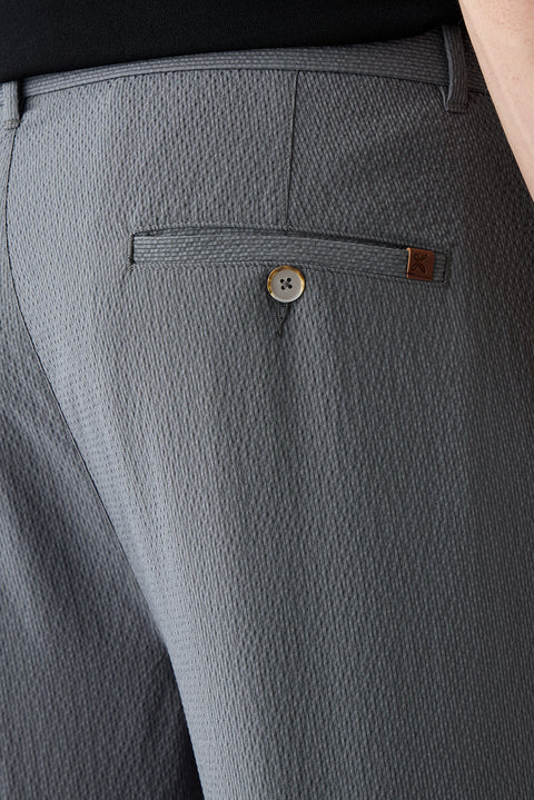 Medium Smoke Tapered Slim Fit Striped Lycra Sport Pants