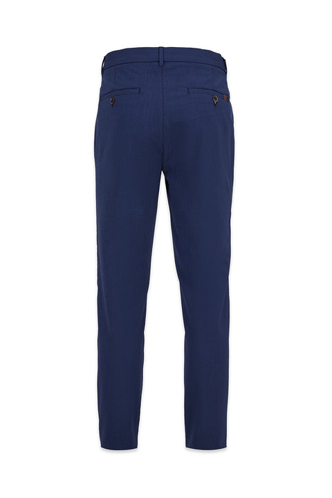 Dark Navy Tapered Slim Fit Striped Stretch Sport Pants