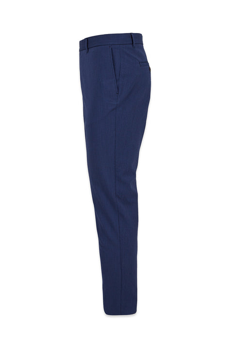 Dark Navy Tapered Slim Fit Striped Stretch Sport Pants