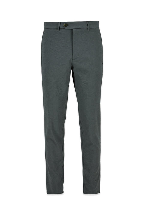 Medium Khaki Tapered Slim Fit Striped Stretchy Sport Trousers