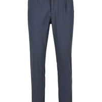 Dark Anthracite Tapered Fit Elastic Waist Lycra Chino/Canvas Trousers