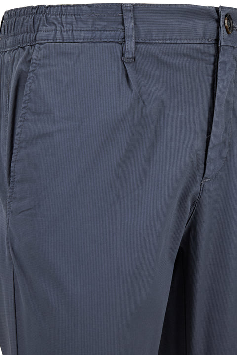 Dark Anthracite Tapered Fit Elastic Waist Lycra Chino/Canvas Trousers