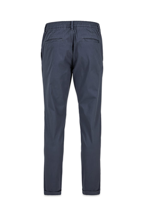 Dark Anthracite Tapered Fit Elastic Waist Lycra Chino/Canvas Trousers