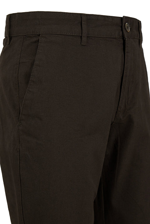 Medium Brown 6 Drop Regular Fit Standard Cut Canvas/Chino Pants
