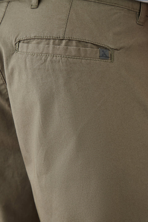 Orta Haki Regular Fit Standart Kesim Likralı Esnek Yan Cepli Likralı Kanvas / Chino Pantolon
