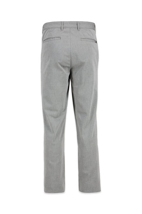 Orta Gri Relaxed Fit Rahat Kesim Yan Cepli Pamuklu Desenli Kanvas / Chino Pantolon