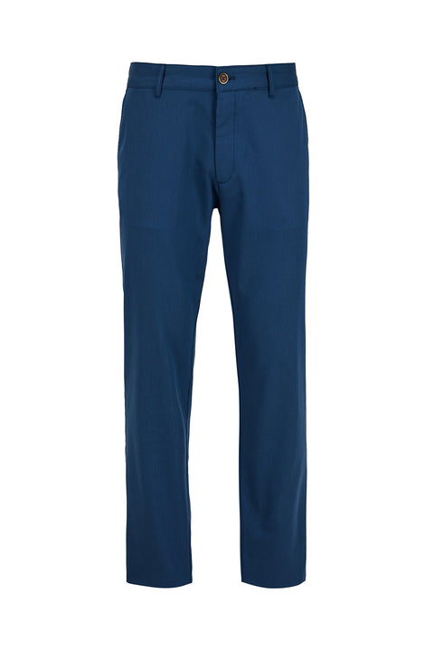 Mid-Navy Relaxed Fit Canvas / Chino Trousers