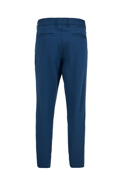 Mid-Navy Relaxed Fit Canvas / Chino Trousers