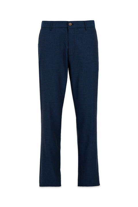 İndigo Relaxed Fit Rahat Kesim Yan Cepli Pamuklu Desenli Kanvas / Chino Pantolon