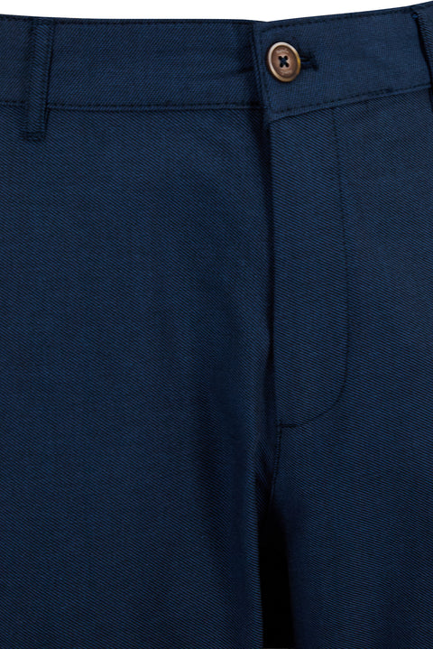 İndigo Relaxed Fit Rahat Kesim Yan Cepli Pamuklu Desenli Kanvas / Chino Pantolon