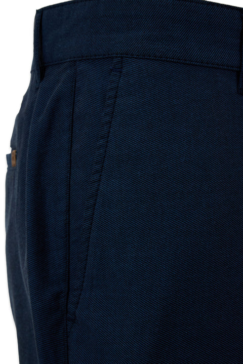 İndigo Relaxed Fit Rahat Kesim Yan Cepli Pamuklu Desenli Kanvas / Chino Pantolon