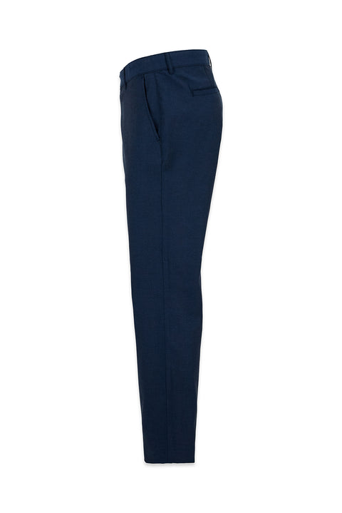 İndigo Regular Fit Standart Kesim Yan Cepli Pamuklu Desenli Kanvas / Chino Pantolon