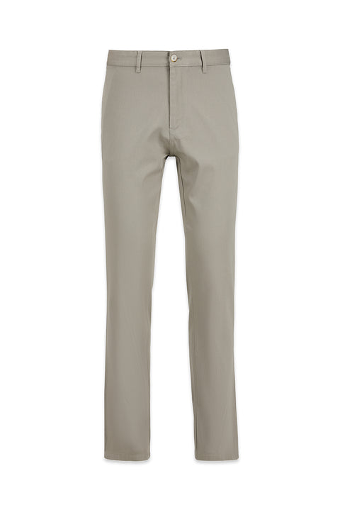 Medium Grey Regular Fit Standard Cut Patterned Side Pocket Lycra Canvas / Chino Trousers