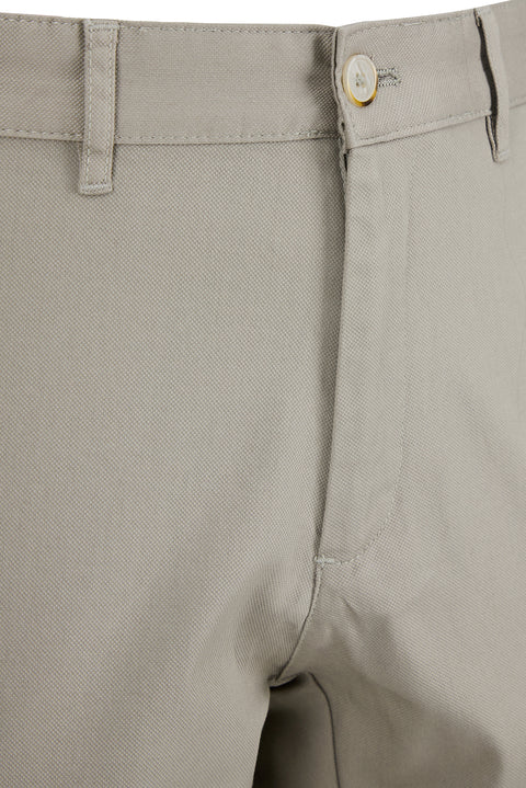 Medium Grey Regular Fit Standard Cut Patterned Side Pocket Lycra Canvas / Chino Trousers