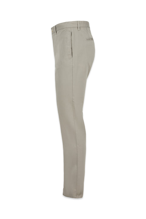 Medium Grey Regular Fit Standard Cut Patterned Side Pocket Lycra Canvas / Chino Trousers