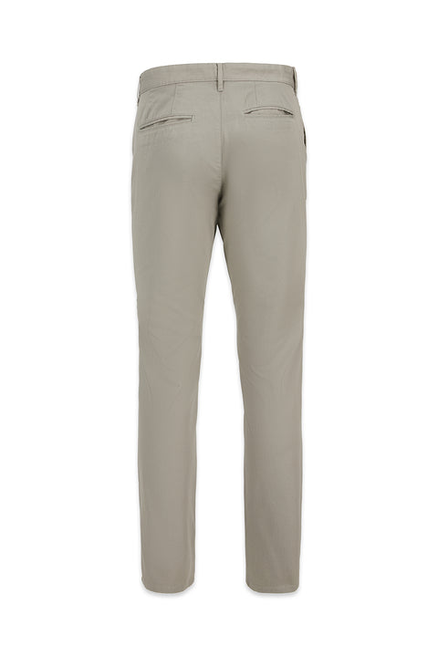 Medium Grey Regular Fit Standard Cut Patterned Side Pocket Lycra Canvas / Chino Trousers