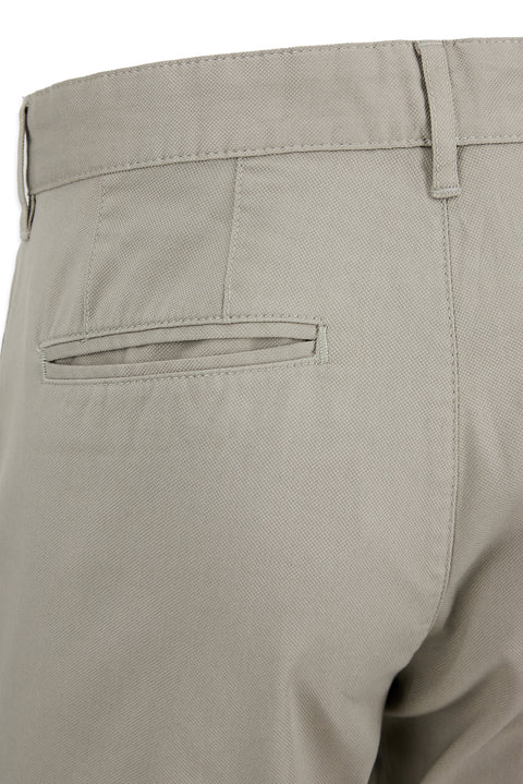 Medium Grey Regular Fit Standard Cut Patterned Side Pocket Lycra Canvas / Chino Trousers