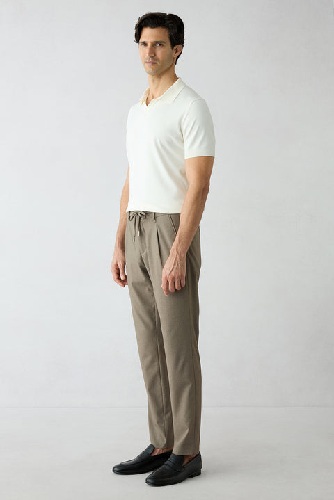 Light Mink Regular Fit Lycra Waistband Elasticated Sports Pants