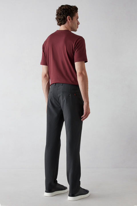 Black Regular Fit Standard Cut Canvas / Chino Trousers