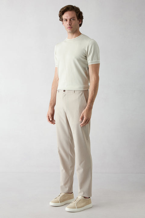 Light Beige 6 Drop Regular Fit Standard Cut Canvas/Chino Pants