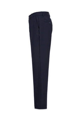  Orta Lacivert Straight Relaxed Fit Likralı Esnek Yan Cepli Pantolon