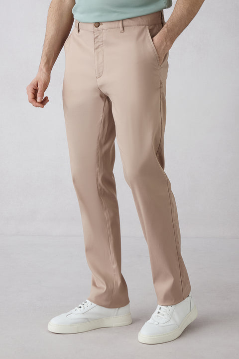 Medium Beige 4-Drop Relaxed Fit Canvas/Chino Pants