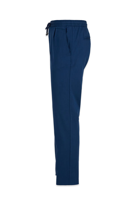 İndigo Regular Straight Fit Beli Lastikli İpli Pileli Likralı Jogger Pantolon
