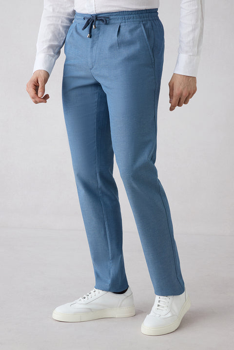 Mavi Regular Straight Fit Beli Lastikli İpli Pileli Likralı Jogger Pantolon