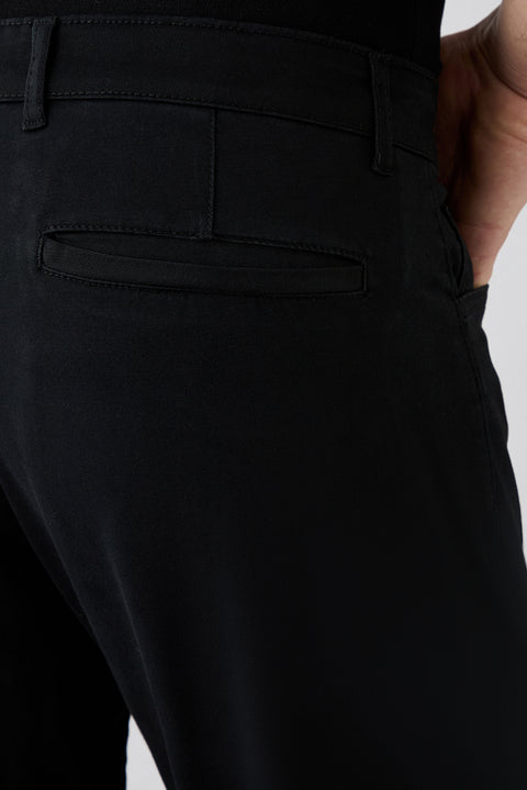 Siyah Slim Fit Dar Kesim 5 Cep Pamuklu Düz Likralı Kanvas / Chino Pantolon