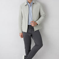 Medium Gray Slim Fit Narrow Cut 5-Pocket Cotton Plain Lycra Canvas / Chino Trousers