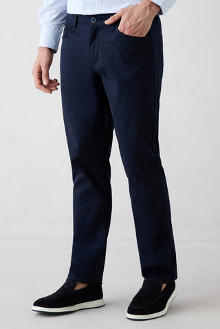  Orta Lacivert Regular Fit Standart Kesim 5 Cep Pamuklu Düz Likralı Kanvas / Chino Pantolon