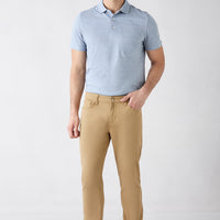 Light Beige Slim Fit Narrow Leg 5-Pocket Cotton Stretch Canvas / Chino Trousers