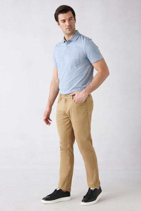 Light Beige 6 Drop Regular Fit Standard Cut Canvas/Chino Pants