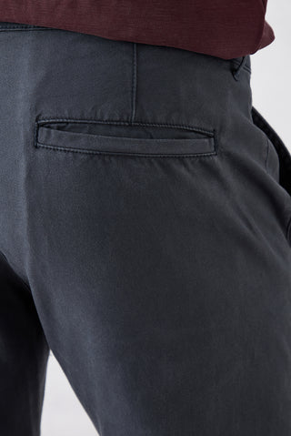  Koyu Antrasit Relaxed Fit Rahat Kesim Lyocell Karışımlı Yan Cepli Kanvas / Chino Pantolon