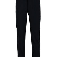 Black Regular Fit Standard Cut Lycra Elastic Waist Drawstring Cargo Trousers