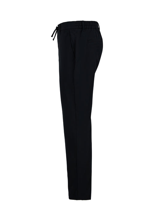 Siyah Techno-Line Slim Fit Dar Kesim Beli Lastikli İpli Likralı Çantalı Pantolon