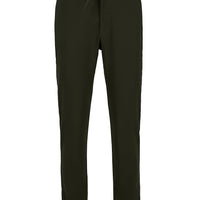 Medium Khaki Regular Fit Standard Cut Lycra Elasticated Waist Drawstring Bagged Trousers