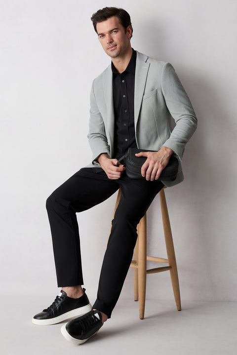 Siyah Techno-Line Regular Fit Standart Kesim Çantalı Likralı Beli İpli Chino / Kanvas Pantolon