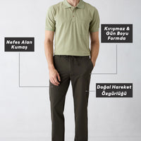 Dark Khaki 6 Drop Regular Fit Standard Cut Lycra Waistband Elasticated Sports Pants with Bag