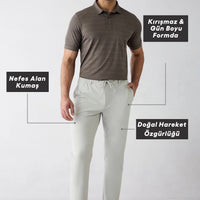 Taş Techno-Line Regular Fit Standart Kesim Çantalı Likralı Beli İpli Chino / Kanvas Pantolon