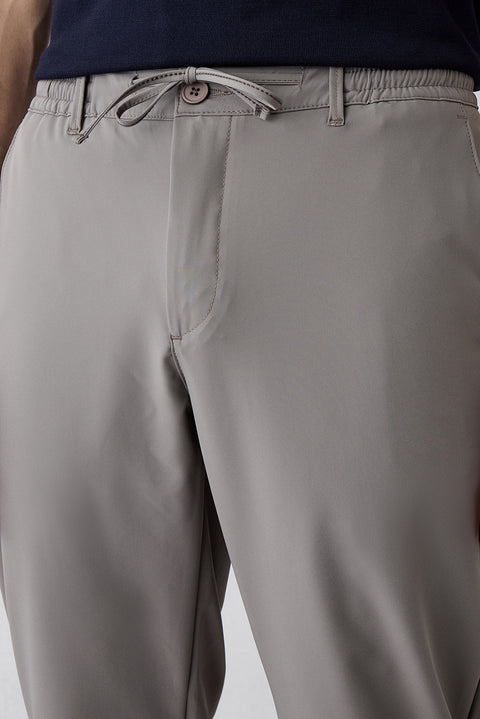 Dark Mink 6 Drop Regular Fit Standard Cut Lycra Chino/Canvas Trousers with Bag