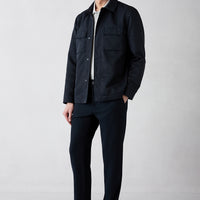 Dark Navy Regular Straight Fit Side Pocketed Lycra Flexible Canvas / Chino Trousers