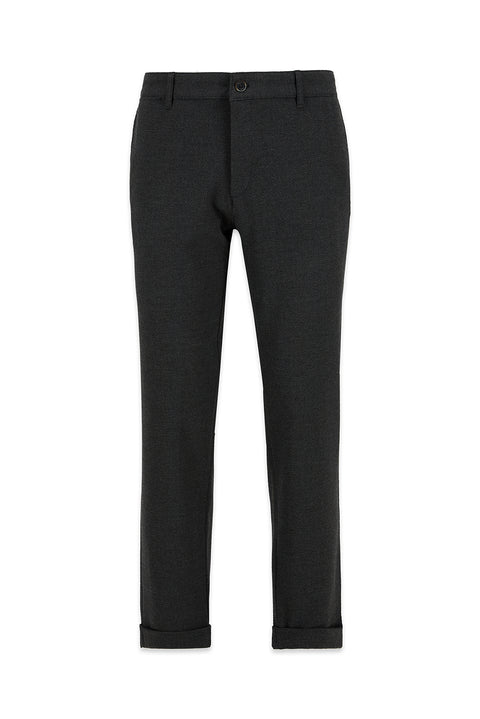 Open Anthracite Regular Straight Fit Side Pocketed Stretchy Canvas / Chino Trousers