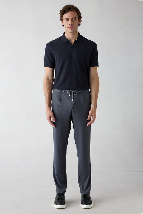 Dark Gray Regular Straight Fit Lycra Sport Pants