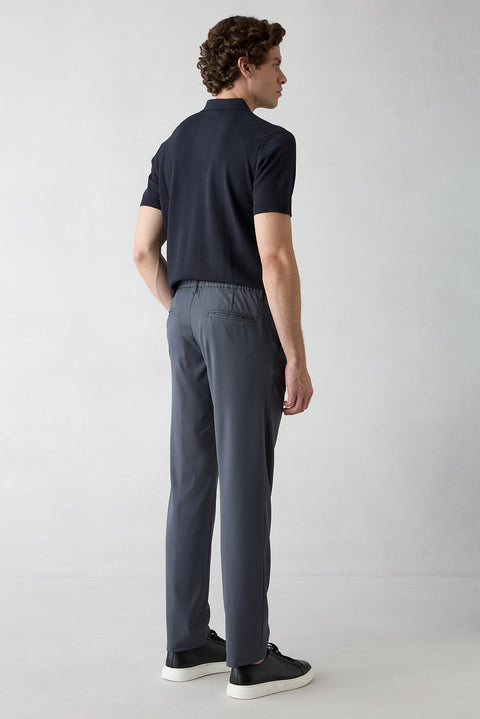 Dark Gray Regular Straight Fit Lycra Sport Pants