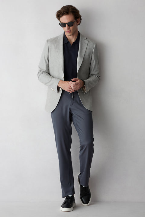Dark Gray Regular Straight Fit Lycra Sport Pants